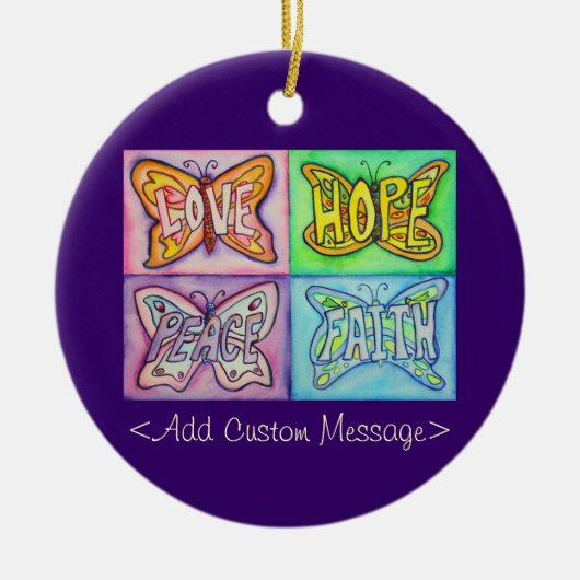 Butterfly Aangepaste Inspirerend Ornamenten (Voorkant)