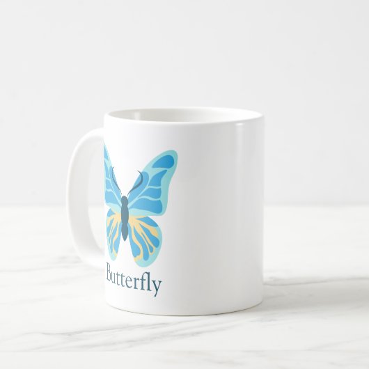Butterfly Aangepaste kleur Grafische Aangepaste na Koffiemok (Voorkant links)