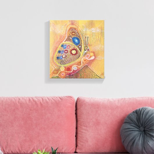 Butterfly Abstract Art Wrapped Canvas (Insitu (Woonkamer))