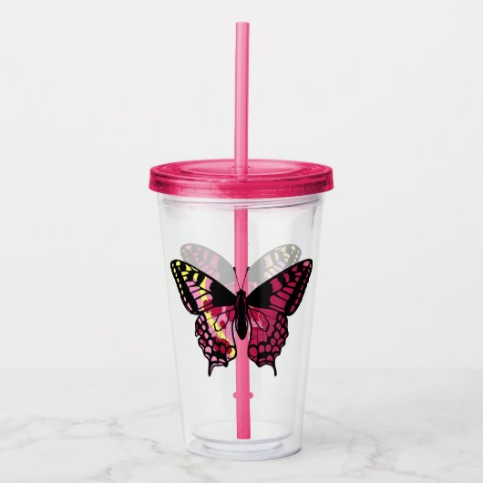 Butterfly acryltumbler acryl drinkbeker (Voorkant)