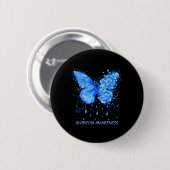 Butterfly Alopecia Awareness Ribbon Ronde Button 5,7 Cm (Voorkant /achterkant)