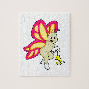 Butterfly als Tovenaar met Magische Wand Legpuzzel
