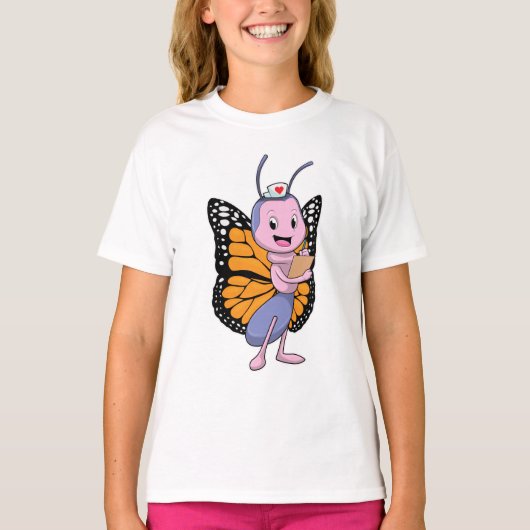 Butterfly als verpleegster t-shirt (Voorkant)