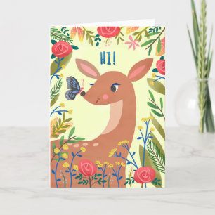 Butterfly and Deer Wenskaart Kaart