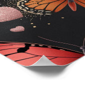Butterfly and Hearts Print Poster (Hoek)