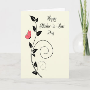 Butterfly and Swirls voor een gelukkige schoonmoed Kaart