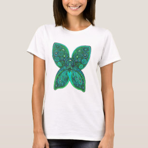 Butterfly Angel met Blue Green Wings T-shirt