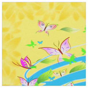 Butterfly Art 12 Custom Fabric Stof