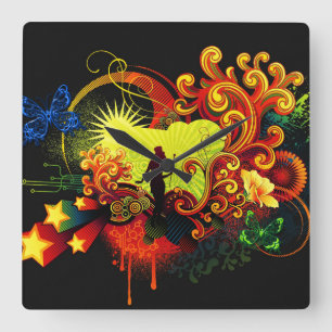 Butterfly Art 20 Mur Horloges et options numérique