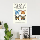 Butterfly Art Exhibition Poster 'Wings of Power' (Bureau à domicile)