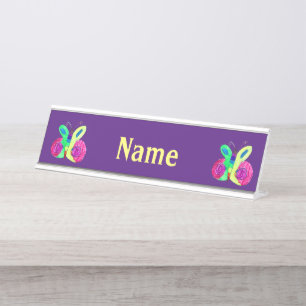 Butterfly Art voor kinderen Bureau Naambordje