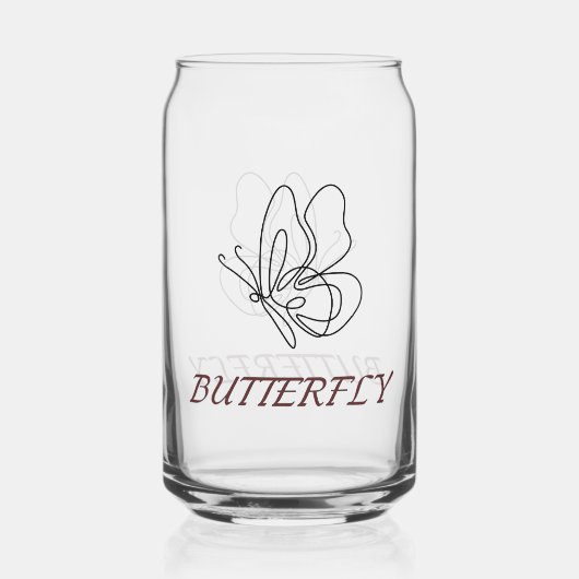 Butterfly Art waterglas Blikvorm Glas (Voorkant)