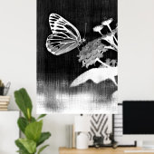 Butterfly Art | Zwart-wit Poster (Thuiskantoor)