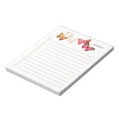 Butterfly Autumn Pink Personalized Checklist Notitieblok (Gedraaid)