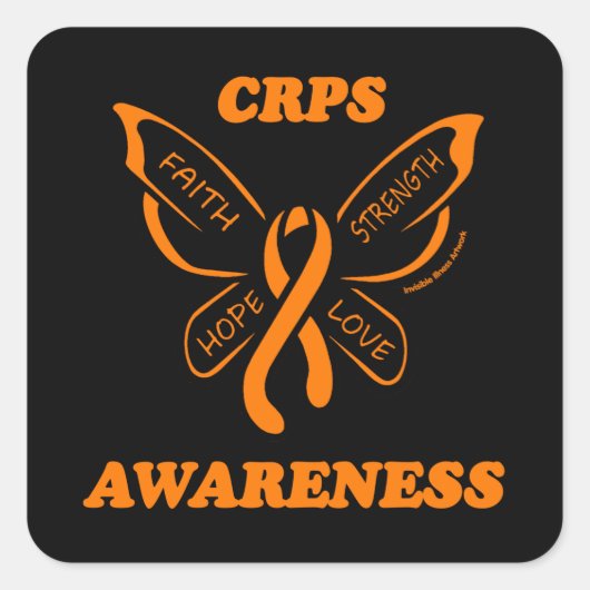 Butterfly/Awareness...CRPS Vierkante Sticker (Voorkant)