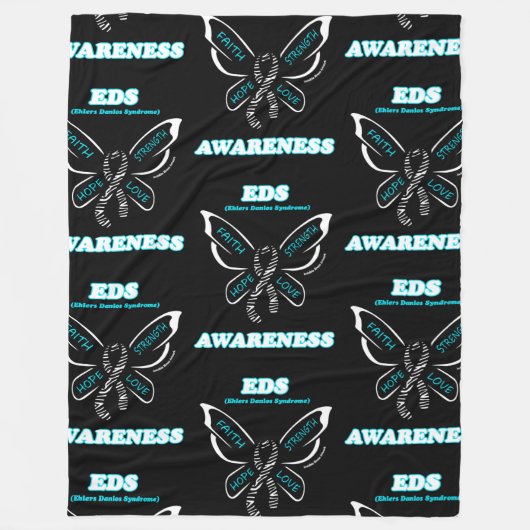 Butterfly/Awareness...EDS Fleece Blanket Deken (Voorkant)
