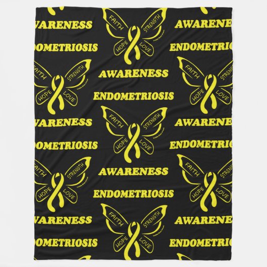 Butterfly/Awareness... Endometriosis Fleece Blanke (Voorkant)