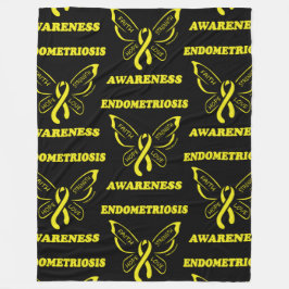 Butterfly/Awareness... Endometriosis Fleece Blanke Deken