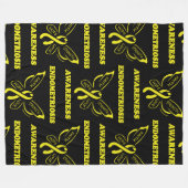 Butterfly/Awareness... Endometriosis Fleece Blanke Deken (Voorkant (Horizontaal))