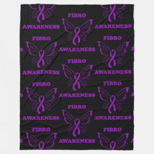 Butterfly/Awareness... Fibro Fleece Blanket Deken
