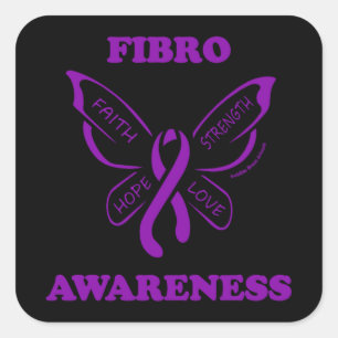 Butterfly/Awareness... Fibro Square Sticker