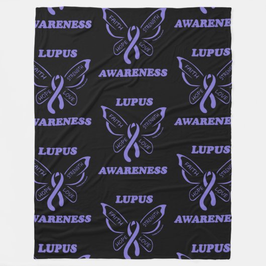 Butterfly/Awareness.. Lupus Fleece Blanket Deken (Voorkant)