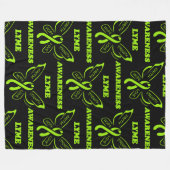 Butterfly/Awareness... Lyme disease fleece Blanket Deken (Voorkant (Horizontaal))