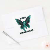 Butterfly/Awareness...PTSD Vierkante Sticker (Envelop)