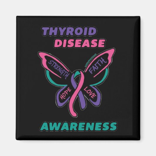 Butterfly/Awareness... Thyroid Disease Magneet (Voorkant)