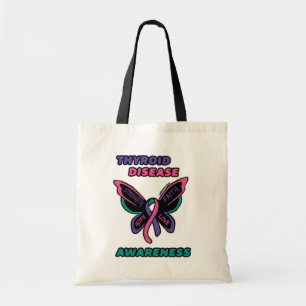 Butterfly/Awareness... Thyroid Disease Tote Bag