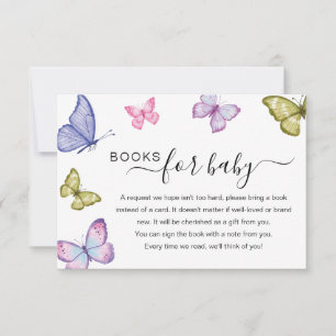 Butterfly Baby shower Boeken Aanvraagkaart Kaart