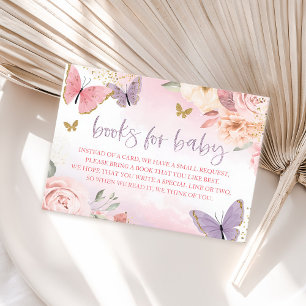 Butterfly Baby shower Boeken voor Baby Kaart