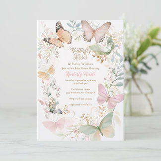 Butterfly baby shower Butterfly Kisses baby shower Kaart