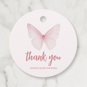 "Butterfly Baby shower dank u Bedankjes Labels