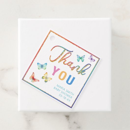 Butterfly Baby shower Dank u Labels (In situ)