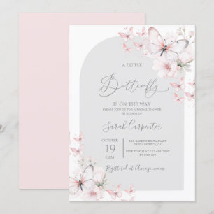 Butterfly Baby shower Girl Invitation Kaart