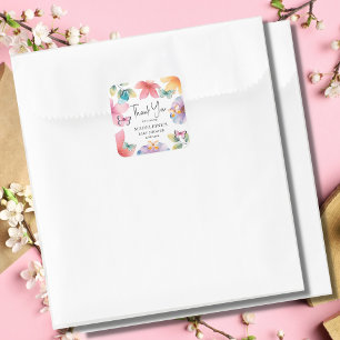 Butterfly Baby shower Hartelijk dank Vierkante Sticker