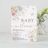 Butterfly Baby Shower Invitation Girl (Debout devant)