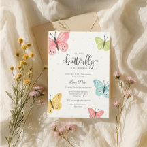 Butterfly Baby shower Invitation Girl