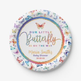 Butterfly Baby shower Papier Borden Papieren Bordje