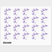 Butterfly Baby shower Script Custom Minimal Paars Vierkante Sticker (Vel)