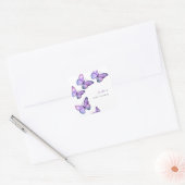 Butterfly Baby shower Script Custom Minimal Paars Vierkante Sticker (Envelop)