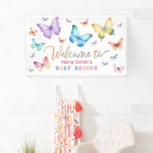 Butterfly Baby shower Welkom Banner (Insitu)