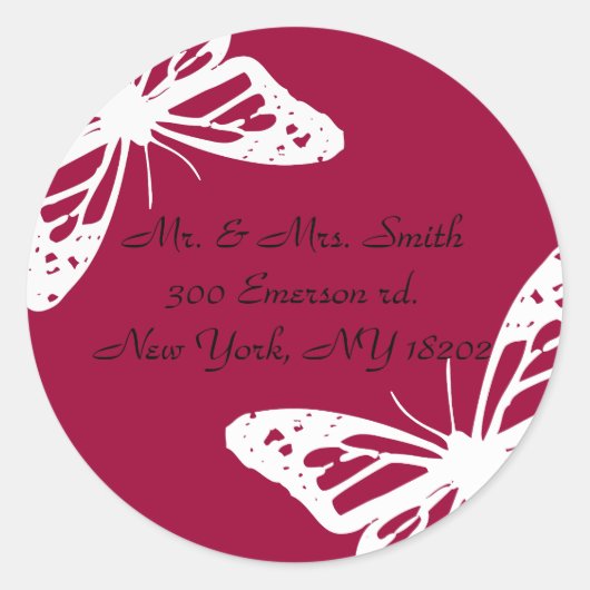 Butterfly Bat Mitzvah Antwoord Sticker Seal (Voorkant)