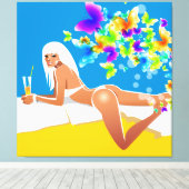 Butterfly Bathing Beauty Wrapped Canvas (Insitu (Houten vloer))