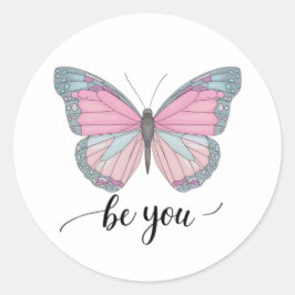 Butterfly Be You Ronde Sticker