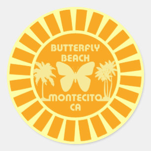 Butterfly Beach Ronde Sticker