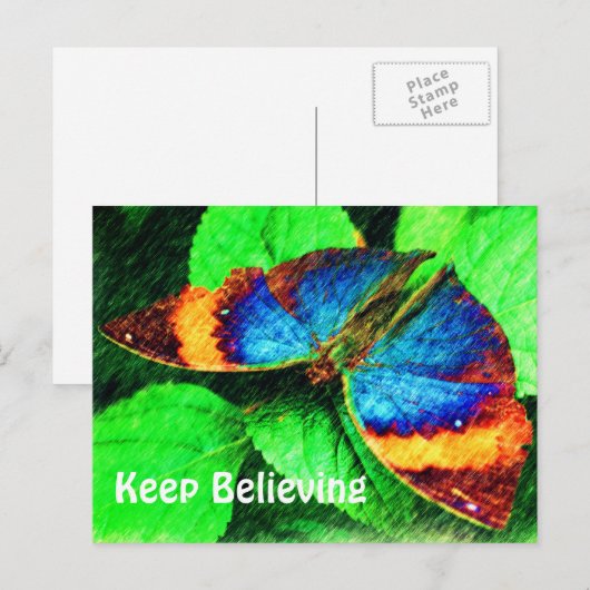 Butterfly Believe Inspirerend Briefkaart (Voorkant / Achterkant)