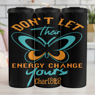 Butterfly benadrukt positieve energie-invloed thermosbeker