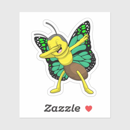 Butterfly bij Hip Hop Dance Dab Sticker (Vel)